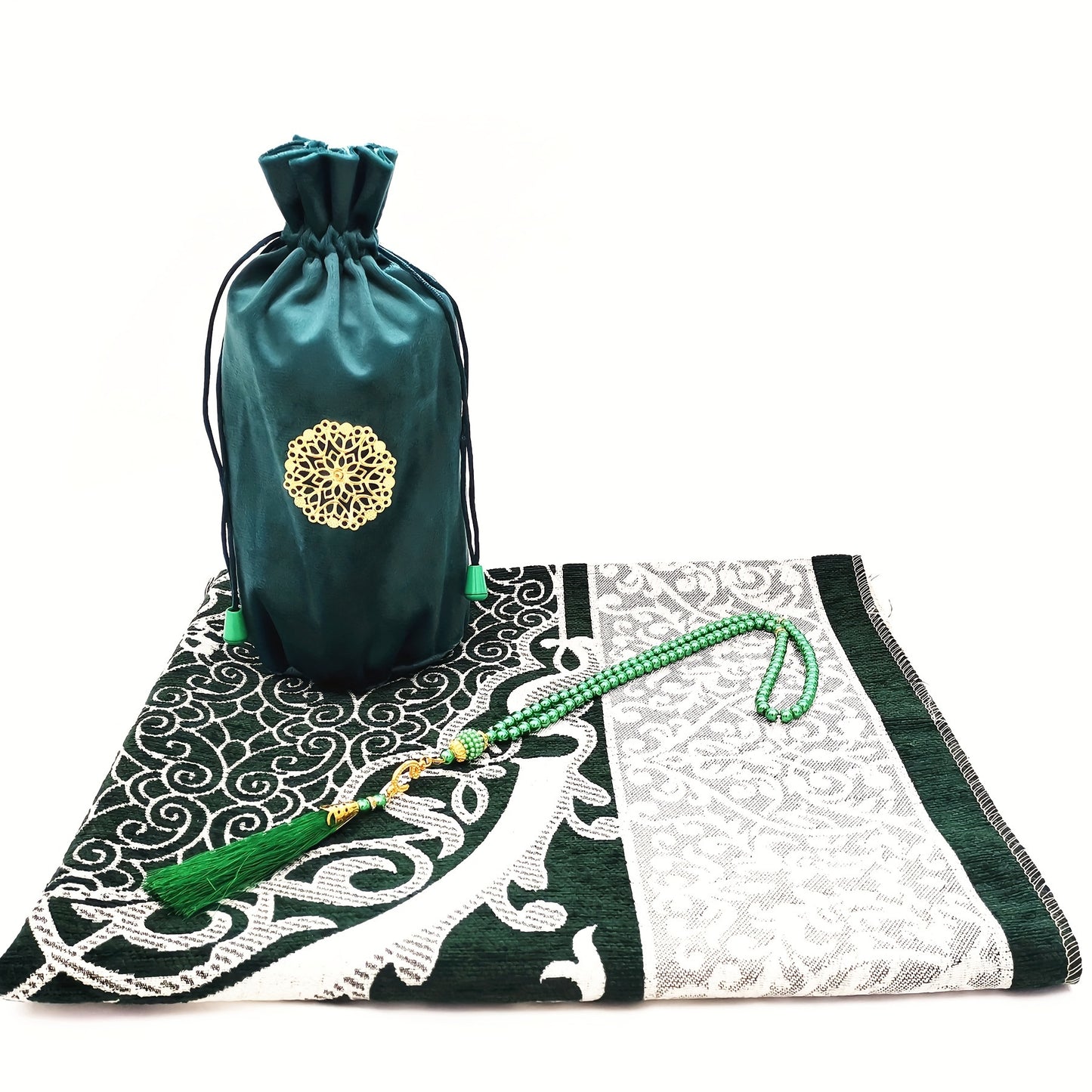 Tapis de prière Noravia – Ensemble 3 pièces (tapis + chapelet + pochette)
