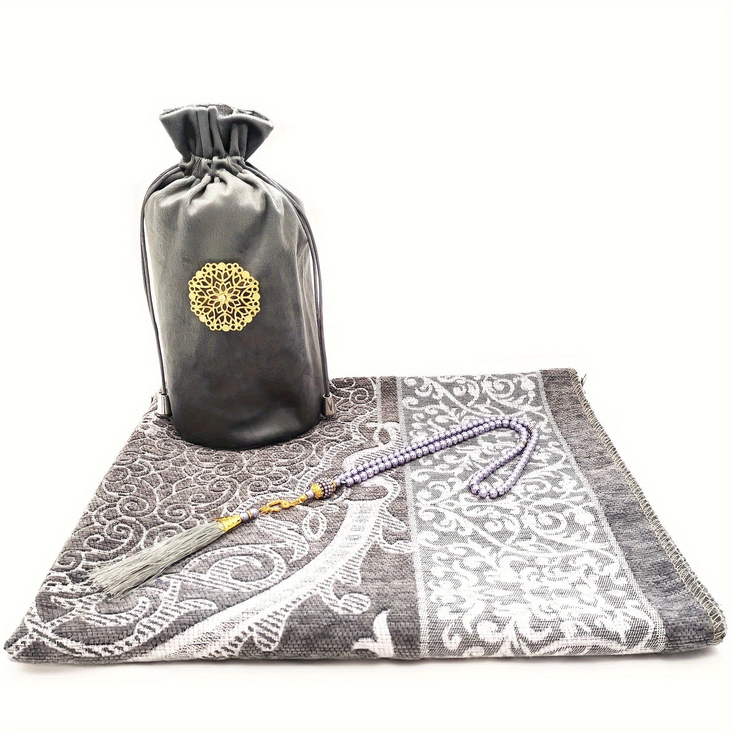 Tapis de prière Noravia – Ensemble 3 pièces (tapis + chapelet + pochette)