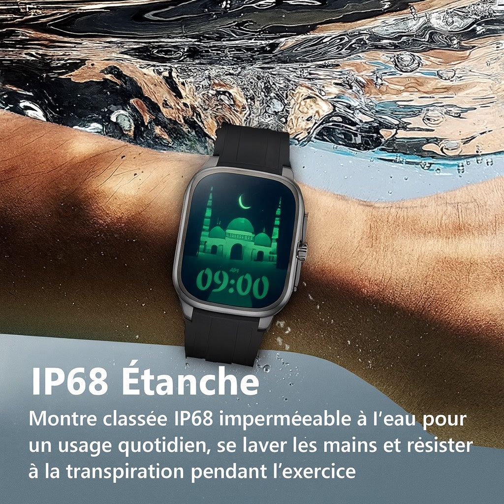 Montre intelligente Noravia – Smartwatch iQibla & Prière Vocale 2025