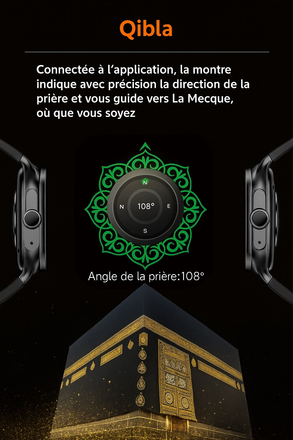 Montre intelligente Noravia – Smartwatch iQibla & Prière Vocale 2025