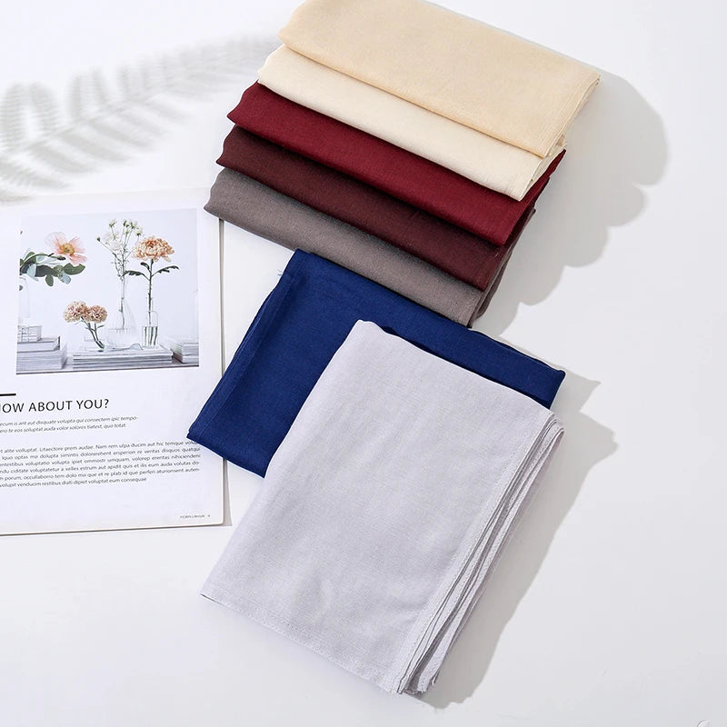 Hijab Noravia™ — Écharpe Longue en Coton & Modal Haute Qualité (70×180 cm)