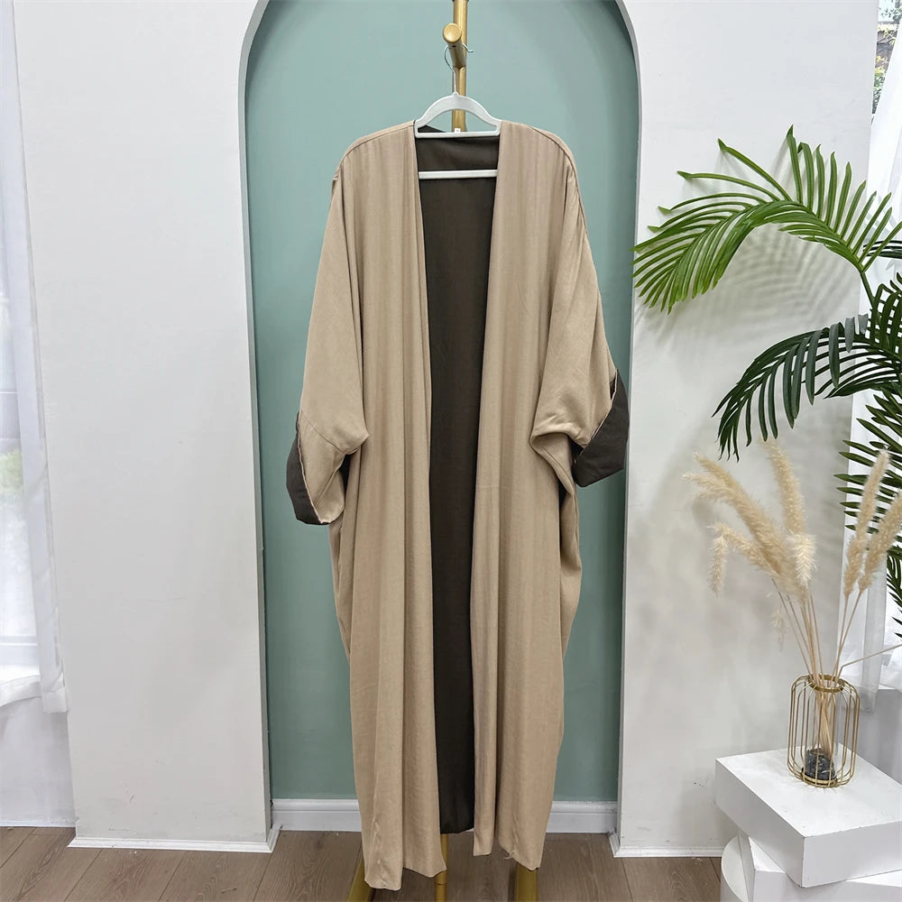 Abaya-Kimono Réversible Noravia™ — Élégance Modeste Inspirée de Dubaï