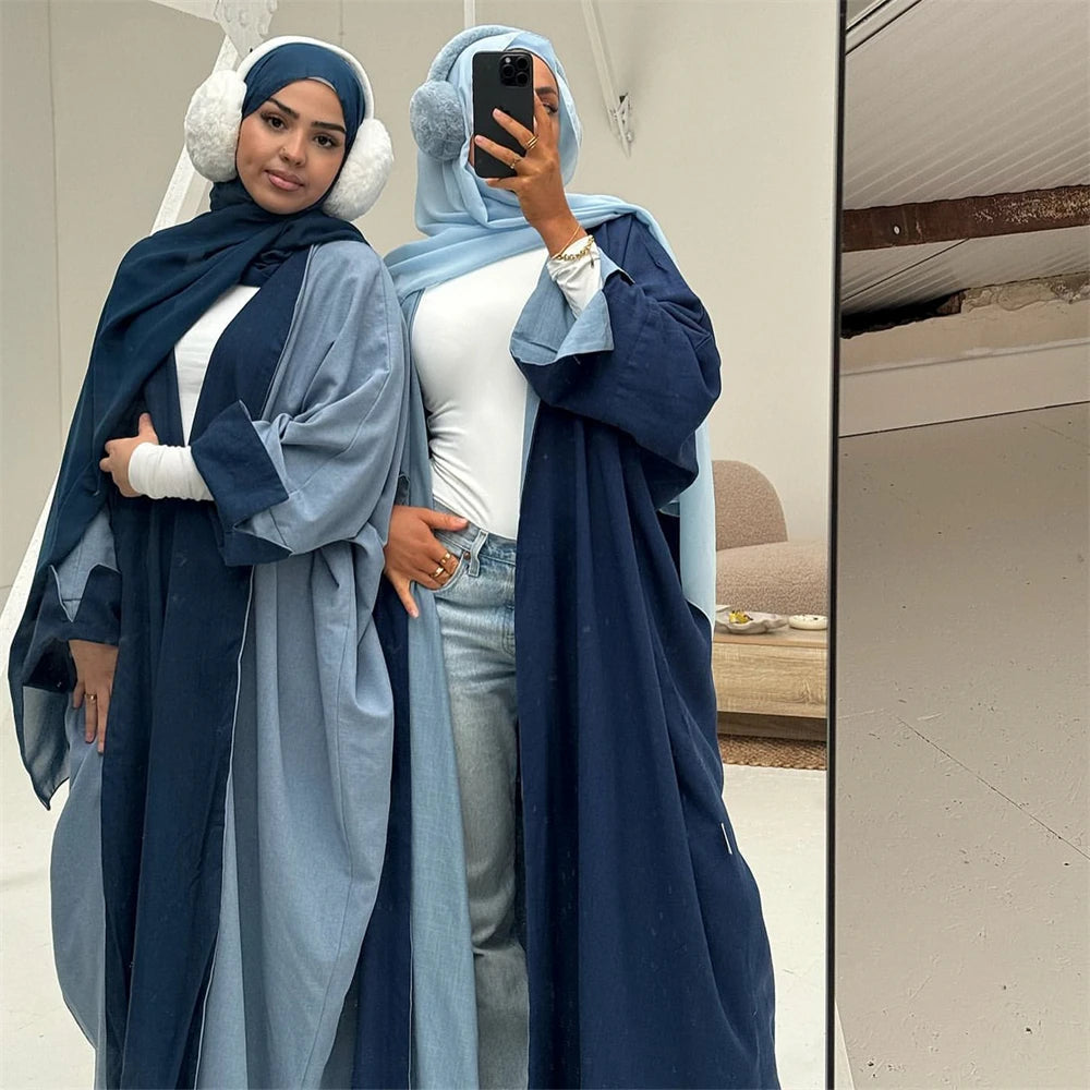 Abaya-Kimono Réversible Noravia™ — Élégance Modeste Inspirée de Dubaï
