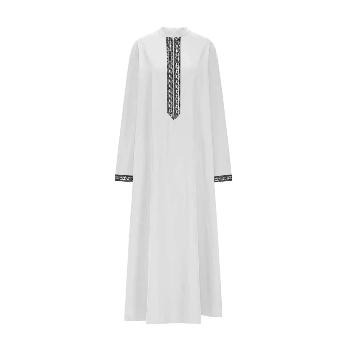 Qamis Long Noravia™ — Style Arabe Moderne à Col Zippé