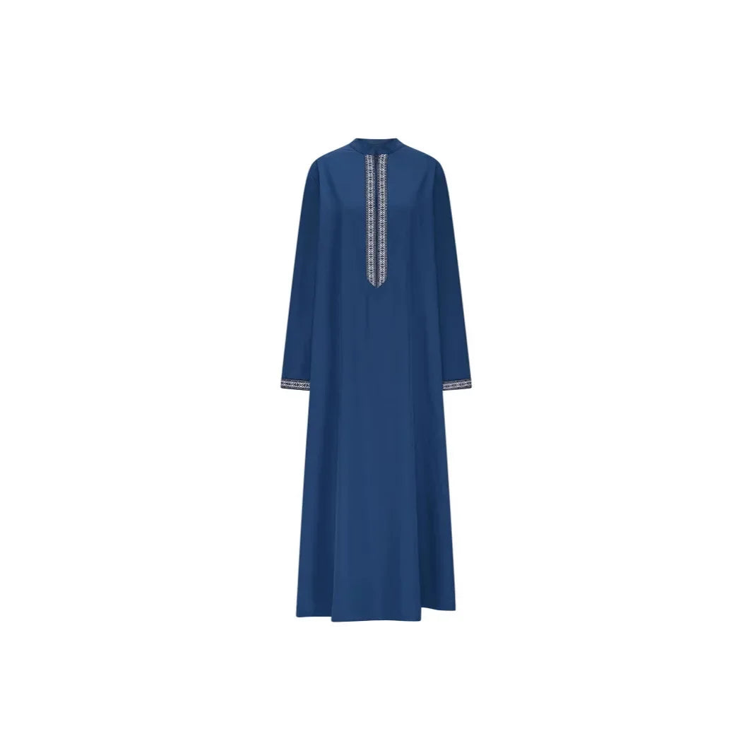 Qamis Long Noravia™ — Style Arabe Moderne à Col Zippé