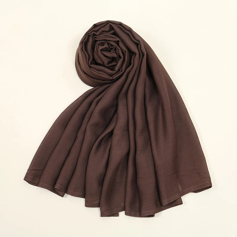 Hijab Noravia™ — Écharpe Longue en Coton & Modal Haute Qualité (70×180 cm)
