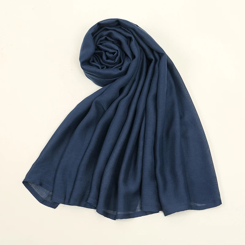 Hijab Noravia™ — Écharpe Longue en Coton & Modal Haute Qualité (70×180 cm)