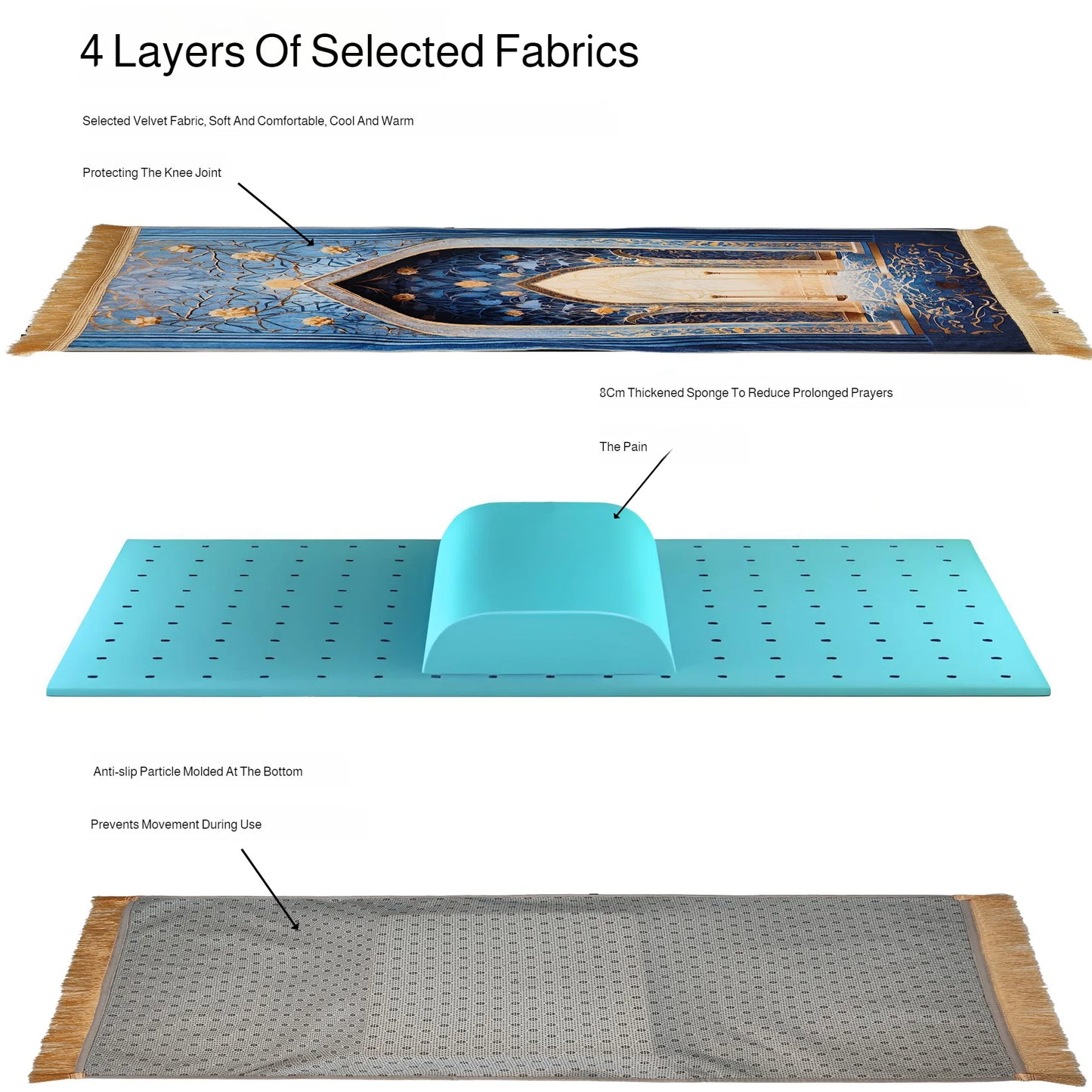 Tapis de Prière Confort Plus – Moelleux Épais & Protection des Genoux
