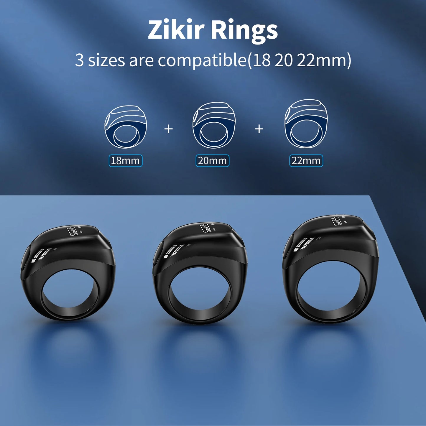 Bague Zikr Intelligente Noravia™ — Compteur Tasbih OLED avec Rappels de Prière