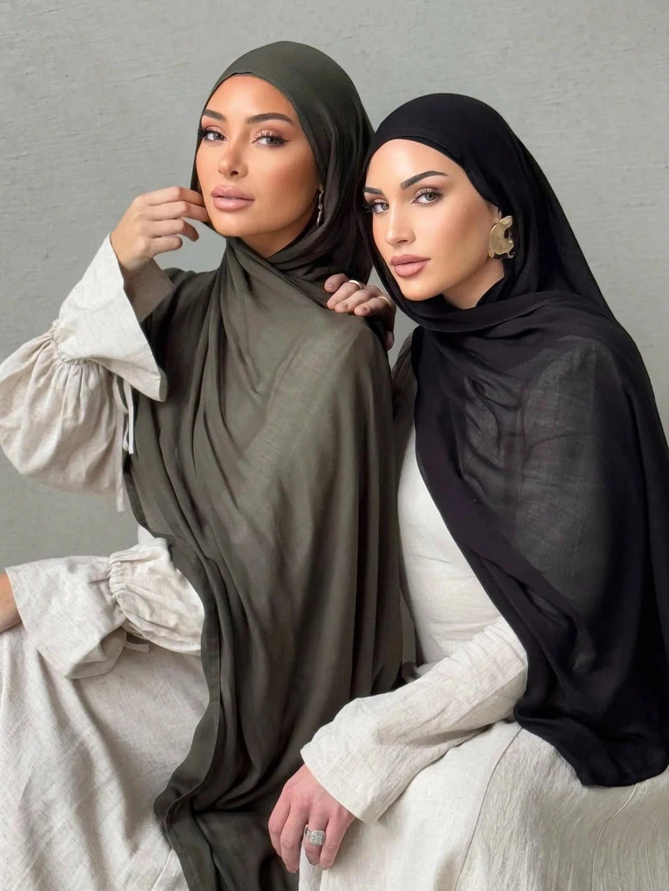 Hijab Noravia™ — Écharpe Longue en Coton & Modal Haute Qualité (70×180 cm)