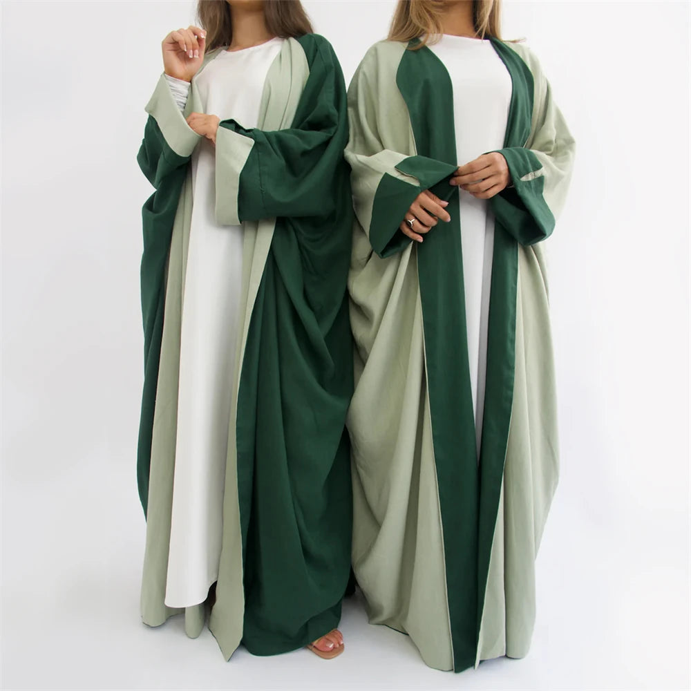 Abaya-Kimono Réversible Noravia™ — Élégance Modeste Inspirée de Dubaï