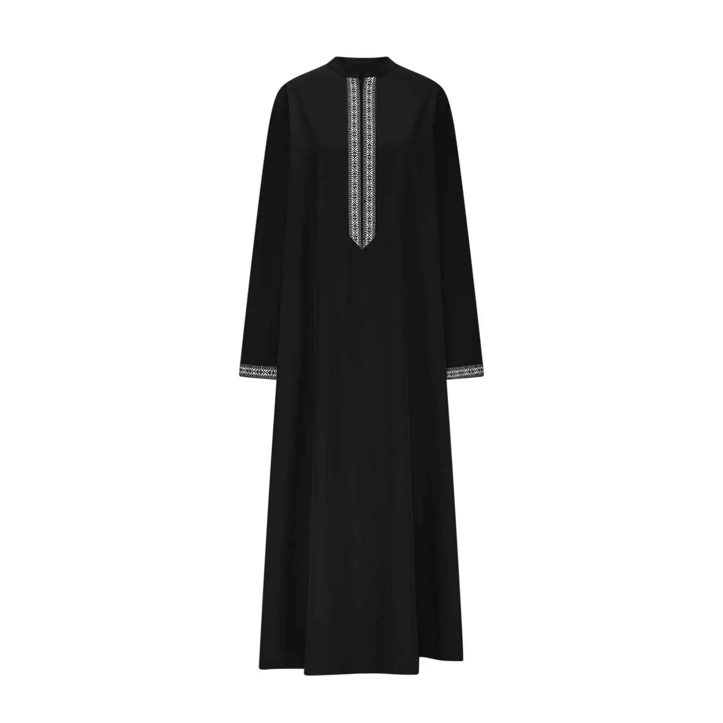 Qamis Long Noravia™ — Style Arabe Moderne à Col Zippé