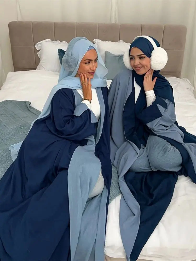 Abaya-Kimono Réversible Noravia™ — Élégance Modeste Inspirée de Dubaï