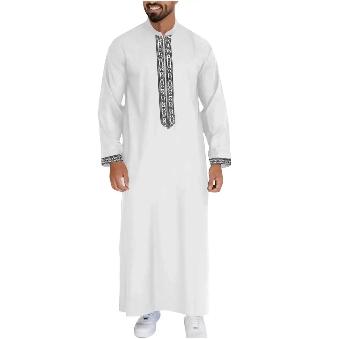 Qamis Long Noravia™ — Style Arabe Moderne à Col Zippé