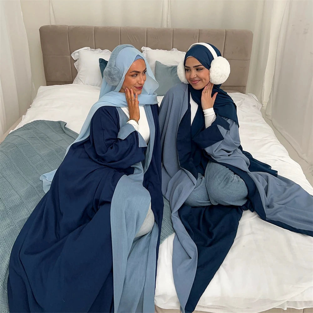 Abaya-Kimono Réversible Noravia™ — Élégance Modeste Inspirée de Dubaï