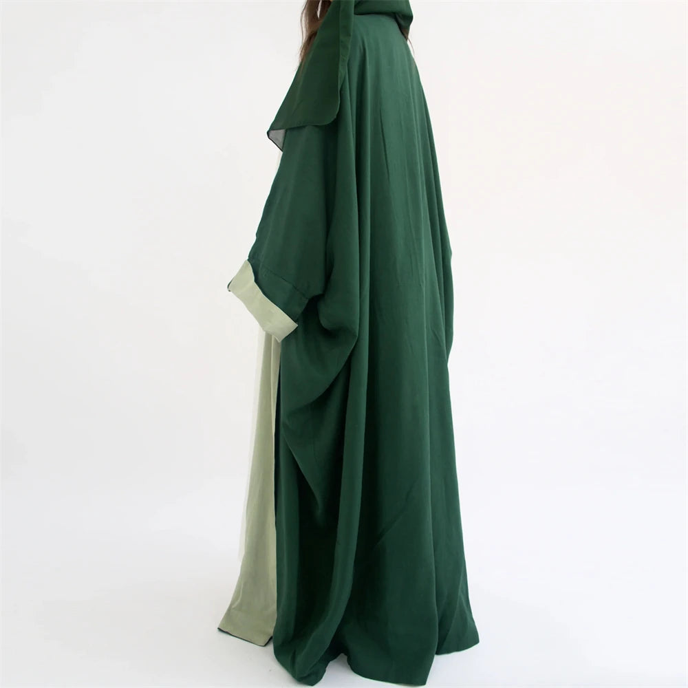 Abaya-Kimono Réversible Noravia™ — Élégance Modeste Inspirée de Dubaï