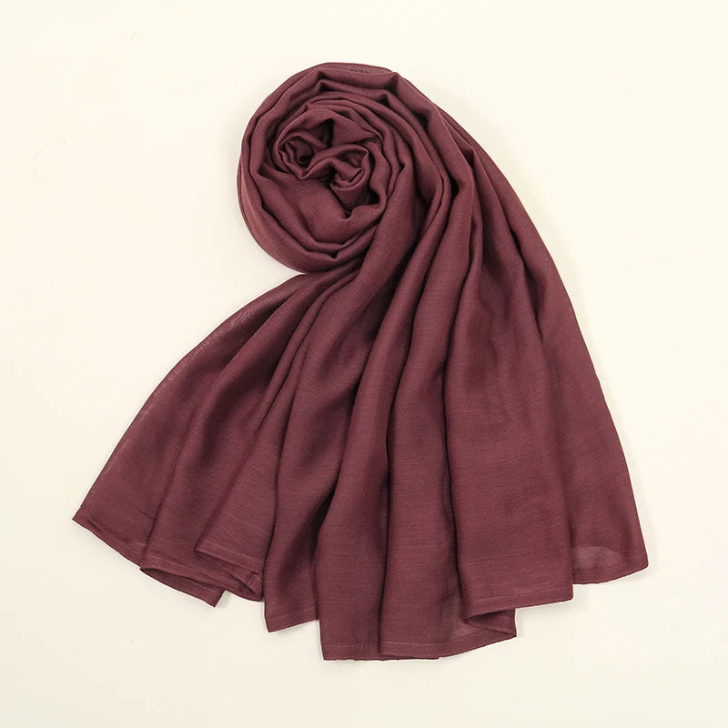 Hijab Noravia™ — Écharpe Longue en Coton & Modal Haute Qualité (70×180 cm)