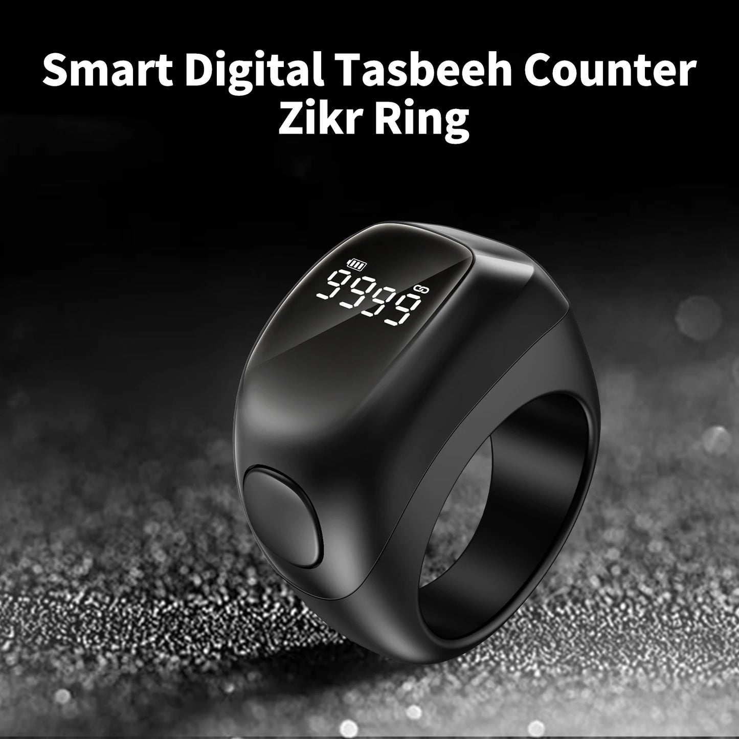 Bague Zikr Intelligente Noravia™ — Compteur Tasbih OLED avec Rappels de Prière