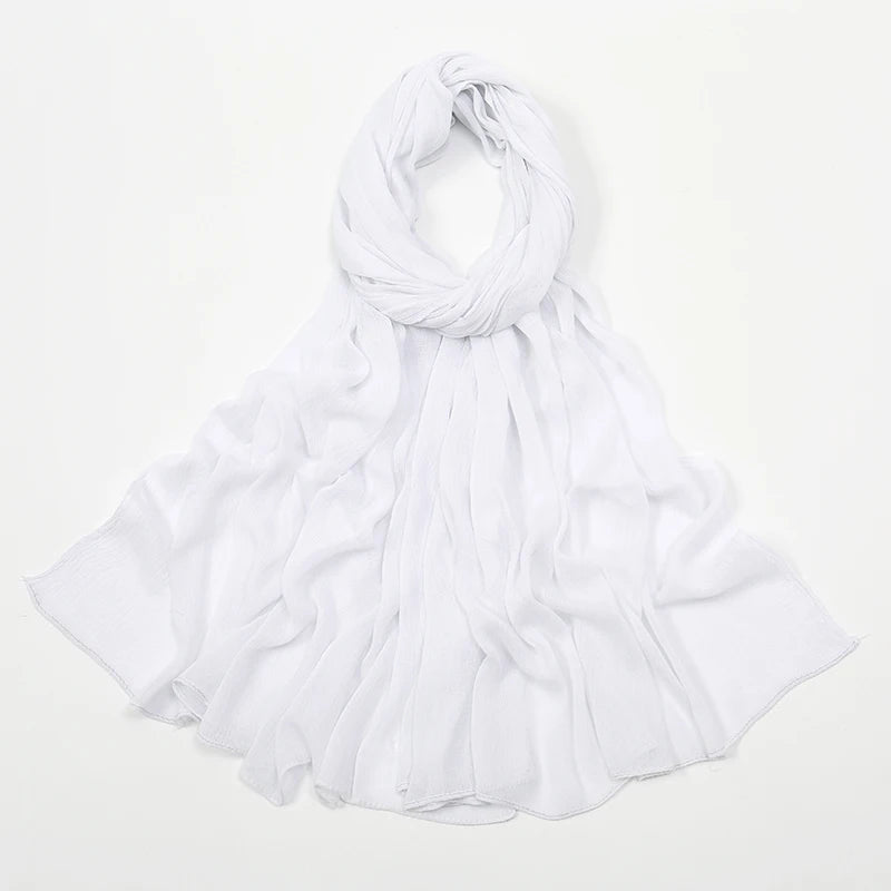 Hijab Froissé Noravia™ — Rayonne Légère et Élégante (Grande Taille)