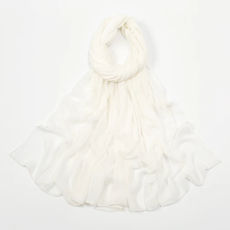 Hijab Froissé Noravia™ — Rayonne Légère et Élégante (Grande Taille)