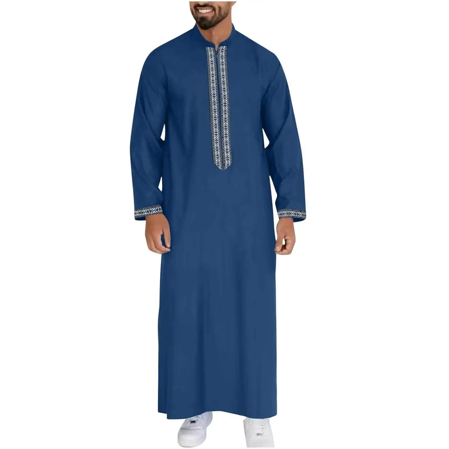 Qamis Long Noravia™ — Style Arabe Moderne à Col Zippé