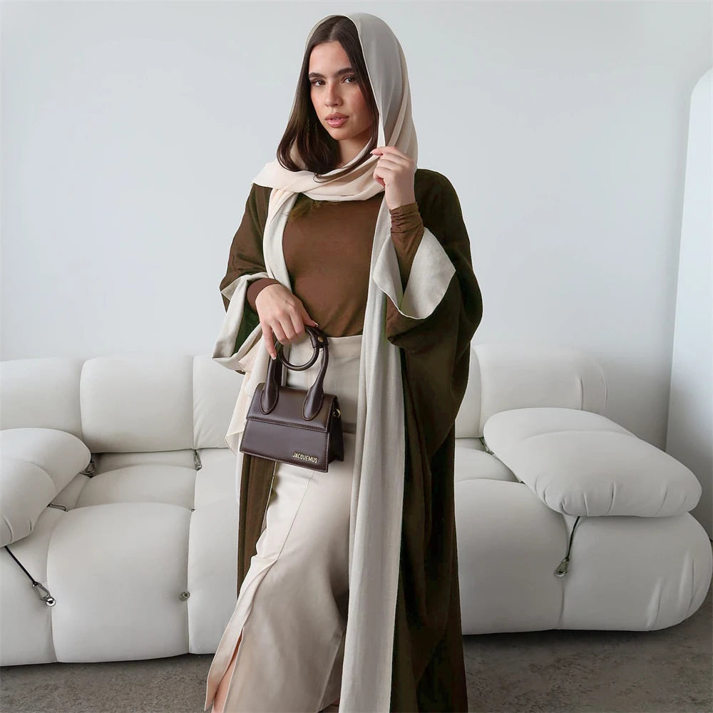 Abaya-Kimono Réversible Noravia™ — Élégance Modeste Inspirée de Dubaï