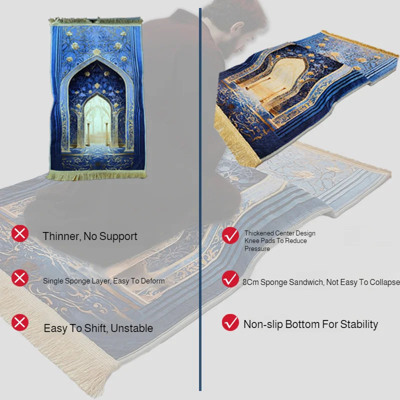 Tapis de Prière Confort Plus – Moelleux Épais & Protection des Genoux