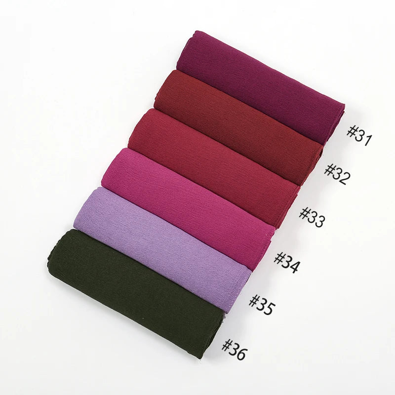 Hijab Froissé Noravia™ — Rayonne Légère et Élégante (Grande Taille)