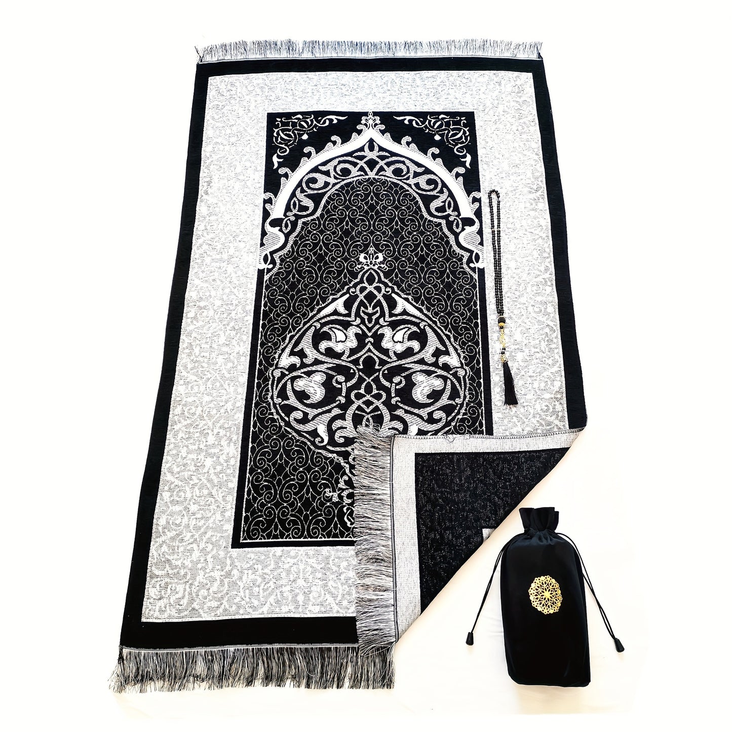 Tapis de prière Noravia – Ensemble 3 pièces (tapis + chapelet + pochette)