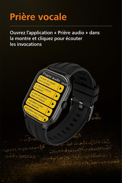 Montre intelligente Noravia – Smartwatch iQibla & Prière Vocale 2025