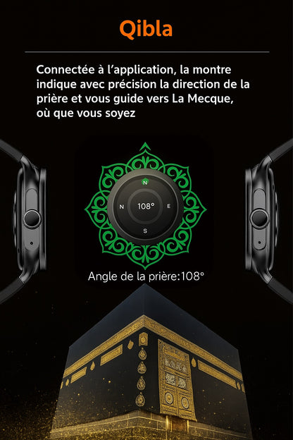 Montre intelligente Noravia – Smartwatch iQibla & Prière Vocale 2025