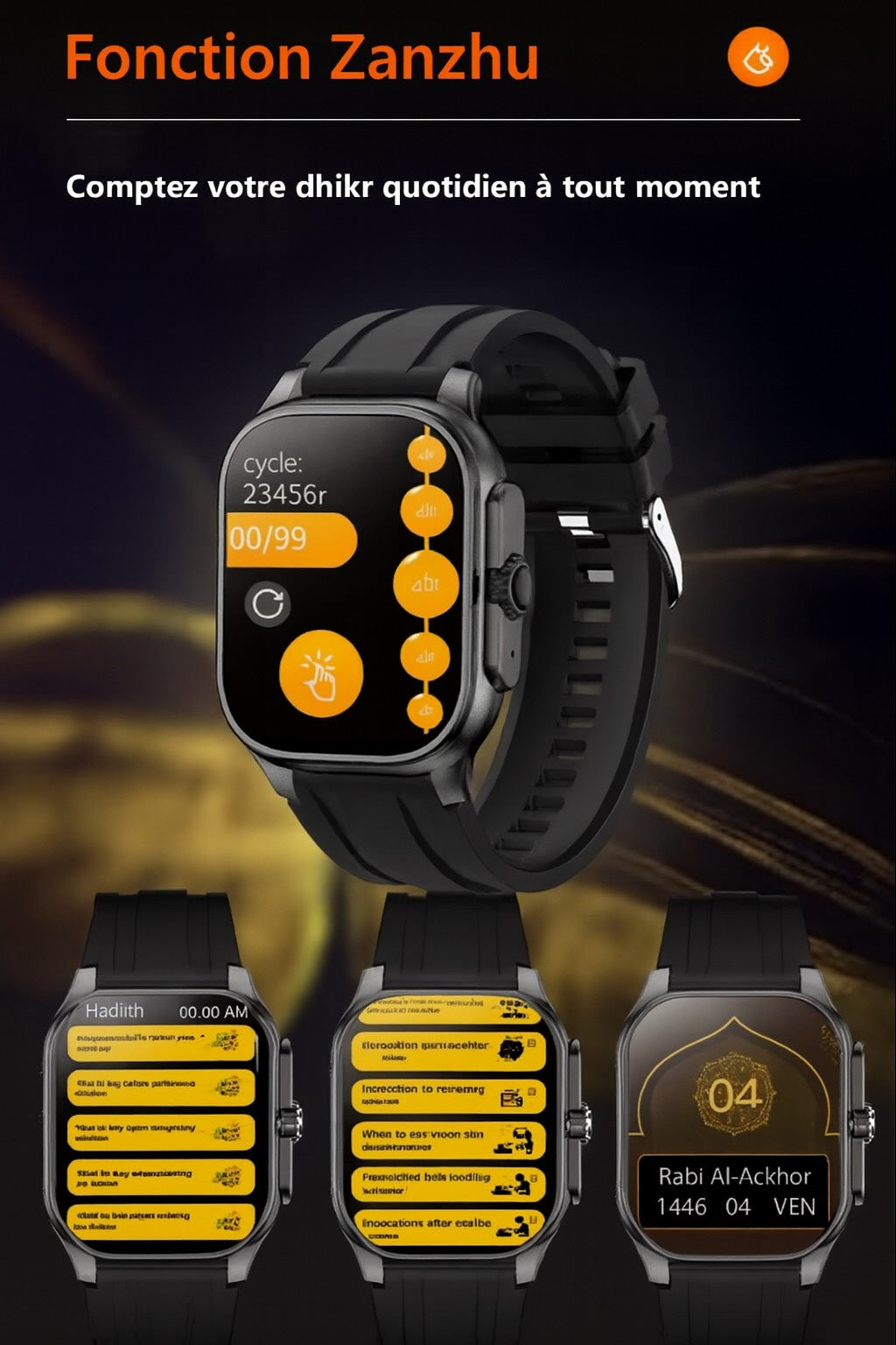 Montre intelligente Noravia – Smartwatch iQibla & Prière Vocale 2025