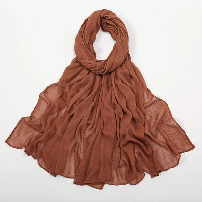 Hijab Froissé Noravia™ — Rayonne Légère et Élégante (Grande Taille)