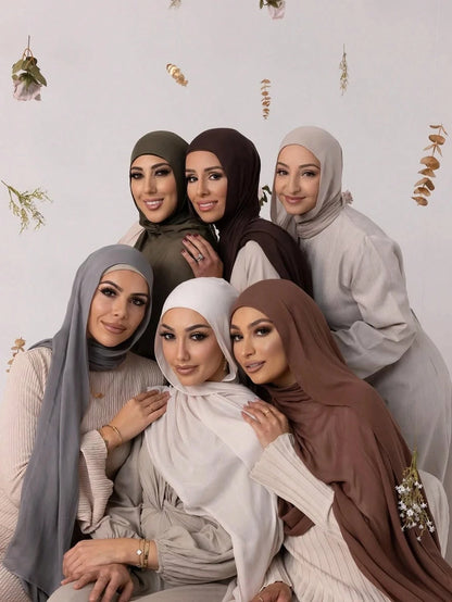 Hijab Noravia™ — Écharpe Longue en Coton & Modal Haute Qualité (70×180 cm)
