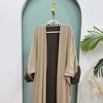 Abaya-Kimono Réversible Noravia™ — Élégance Modeste Inspirée de Dubaï