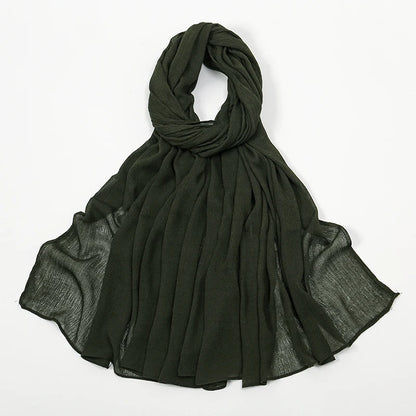 Hijab Froissé Noravia™ — Rayonne Légère et Élégante (Grande Taille)