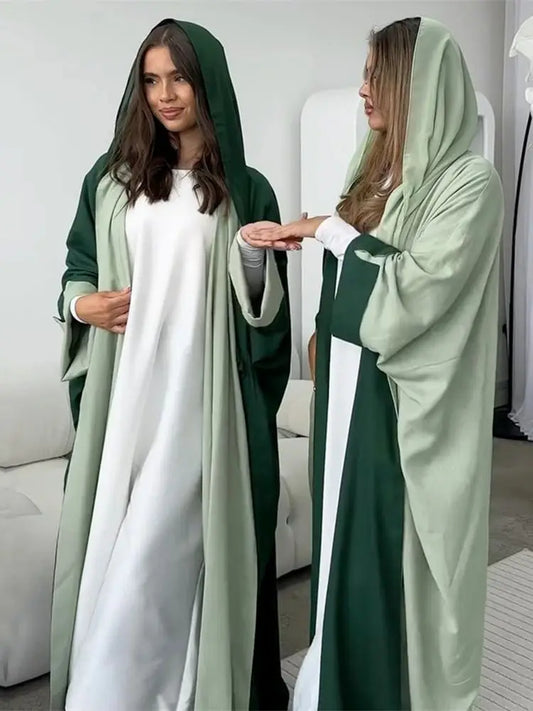 Abaya-Kimono Réversible Noravia™ — Élégance Modeste Inspirée de Dubaï