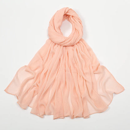 Hijab Froissé Noravia™ — Rayonne Légère et Élégante (Grande Taille)