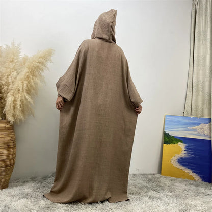 Robe Abaya Noravia – Élégance du Moyen-Orient à capuche