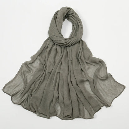 Hijab Froissé Noravia™ — Rayonne Légère et Élégante (Grande Taille)