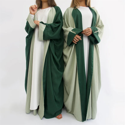 Abaya-Kimono Réversible Noravia™ — Élégance Modeste Inspirée de Dubaï