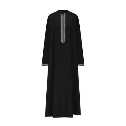 Qamis Long Noravia™ — Style Arabe Moderne à Col Zippé