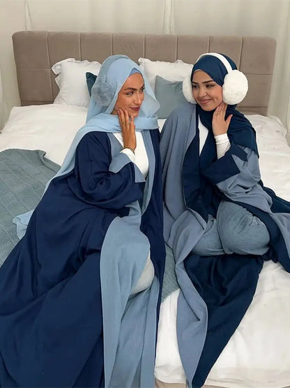 Abaya-Kimono Réversible Noravia™ — Élégance Modeste Inspirée de Dubaï