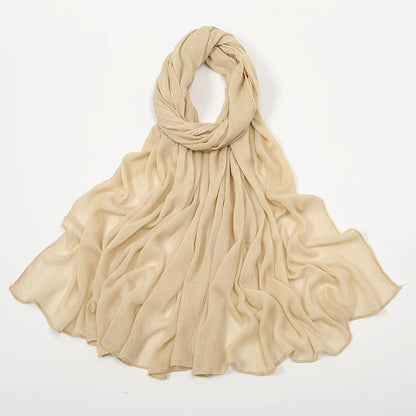 Hijab Froissé Noravia™ — Rayonne Légère et Élégante (Grande Taille)
