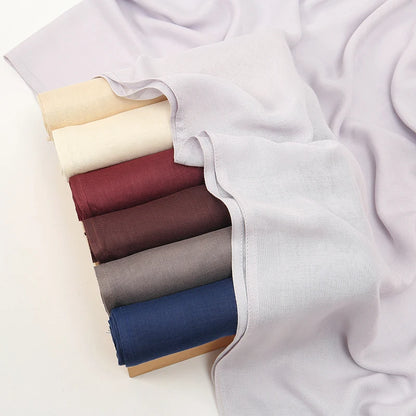 Hijab Noravia™ — Écharpe Longue en Coton & Modal Haute Qualité (70×180 cm)