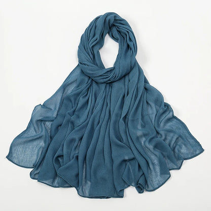 Hijab Froissé Noravia™ — Rayonne Légère et Élégante (Grande Taille)