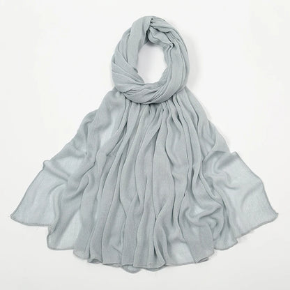 Hijab Froissé Noravia™ — Rayonne Légère et Élégante (Grande Taille)