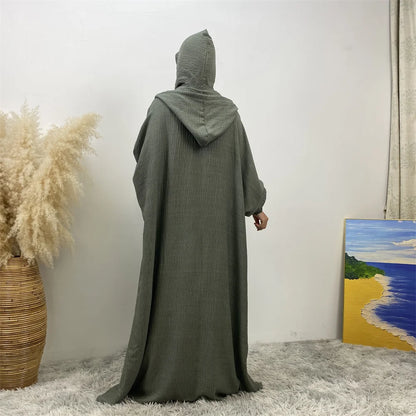 Robe Abaya Noravia – Élégance du Moyen-Orient à capuche