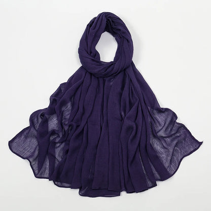 Hijab Froissé Noravia™ — Rayonne Légère et Élégante (Grande Taille)