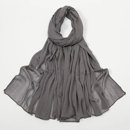 Hijab Froissé Noravia™ — Rayonne Légère et Élégante (Grande Taille)